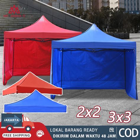 Jual Tenda Lipat 2x2 Lengkap Dinding Polos 3 Sisi Anti Air Panas