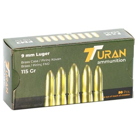 Turan Mm Luger Ammo Grain Full Metal Jacket