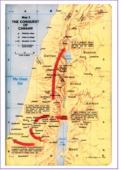 Joshua Conquest Of Canaan Map