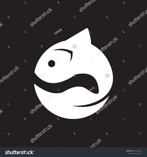 Circular Fish Logo Design Vector Stock Vector Royalty Free 1962845377