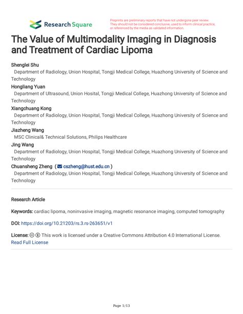 Pdf The Value Of Multimodality Imaging In Diagnosis And Treatment Of