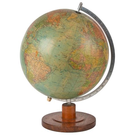 Rare Vintage French Universal Globe Terrestre No Globe Globe On