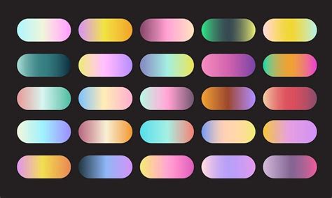 Premium Vector | Hologram gradient color swatch palette