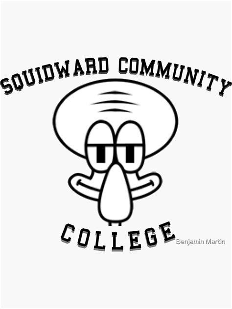 "Squidward Community College Accessories" Sticker for Sale by benjayyee ...