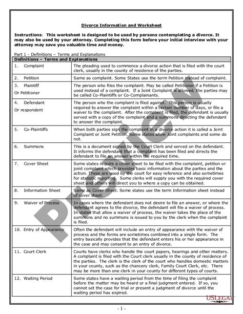 Arkansas Divorce Worksheet And Law Summary For Contested Or Uncontested Case Of Over 25 Pages