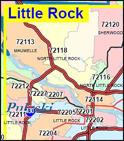 Arkansas ZIP Code Map including County Maps