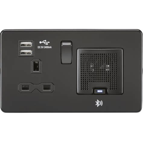 SFR9905MBB Screwless 13A Switched Socket With Dual USB Slots 2 4A And