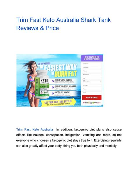 Trim Fast Keto Australia Shark Tank Reviews And Price By