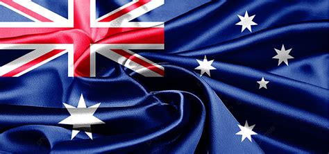 Australia Flag Vibrant Wavy Silk Texture For National Day Background