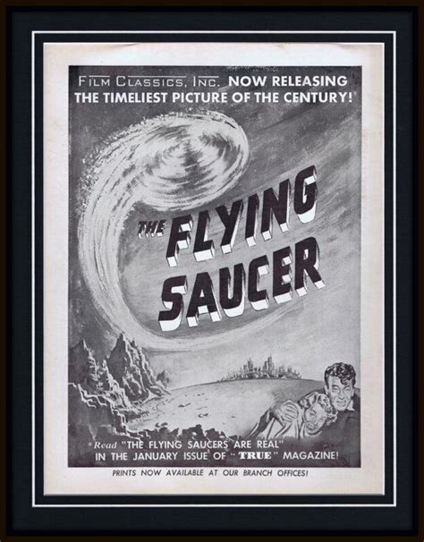 ORIGINAL Vintage 1950 Flying Saucer 11x14 Framed Advertisement Pat