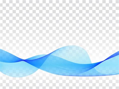 Free Vector Elegant Blue Wave Flowing Transparent Background