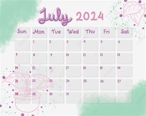 Calendario 2024 Julio Png Dibujos Calendario 2024 Mes De Julio Png Y