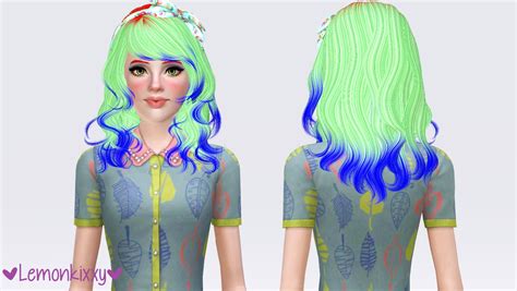 Newseas Eyes On Me Hairstyle Retextured By Lemonkixxy Sims 3 Hairs