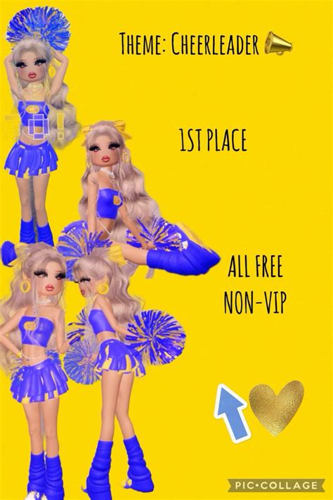 Cheerleader Theme 1st Place Non Vip ⭐️💙📣 Dress To Impress📣 In 2024