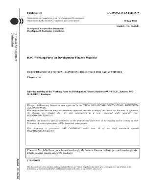 Fillable Online DAC Working Party On Development Finance Statistics