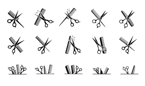 Premium Vector | Barber scissors silhouette for beauty salon