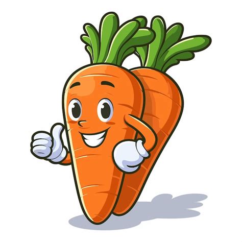 Premium Vector Cute Carrot Cartoon Character Illustration On White