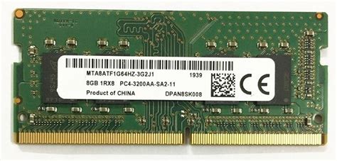 So Dimm Gb Ddr Micron Mta Atf G Hz G R