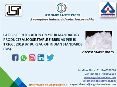 Bis Isi Mark Certification For Viscose Staple Fiber At