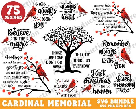 Cardinal Memorial Quotes Svg Memorial Svg I Am Always With You Svg A