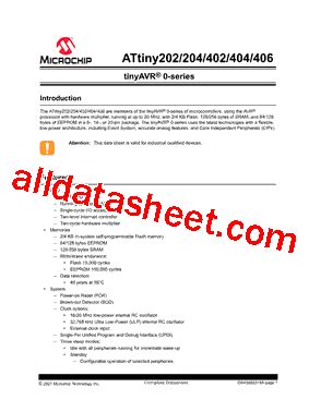 ATTINY202 Datasheet PDF Microchip Technology