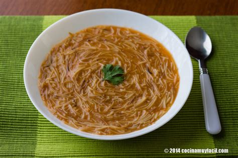 Sopa De Fideo Receta Cocina Muy Facil