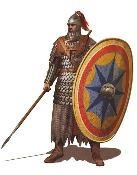 Scutatoi spearman Σκουτάτοι Byzantine infantry 9 10 AD Ancient