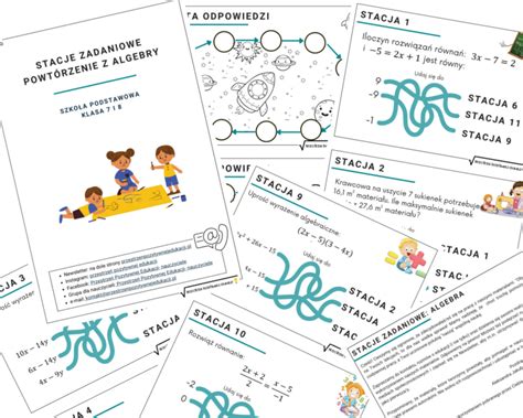 Stacje Zadaniowe Z Algebry R Wnania Proporcje Wyra Enia Klasa I