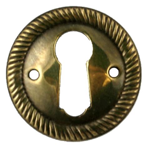 Aged Brass Keyhole Escutcheon