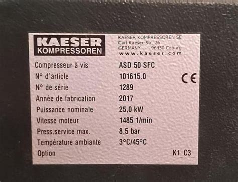 2017 Kaeser Asd50 Sfc In Valenciennes France