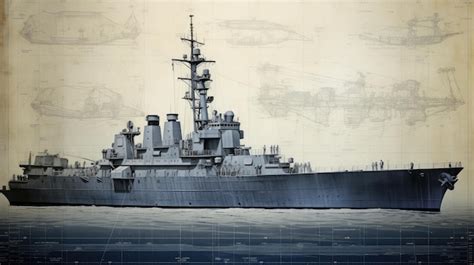 Premium Photo Design Navy Ship Blueprint