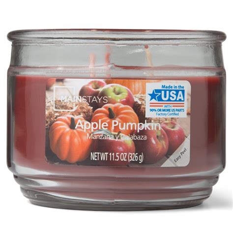 Mainstays Apple Pumpkin Wick Oz Scented Glass Jar Candle