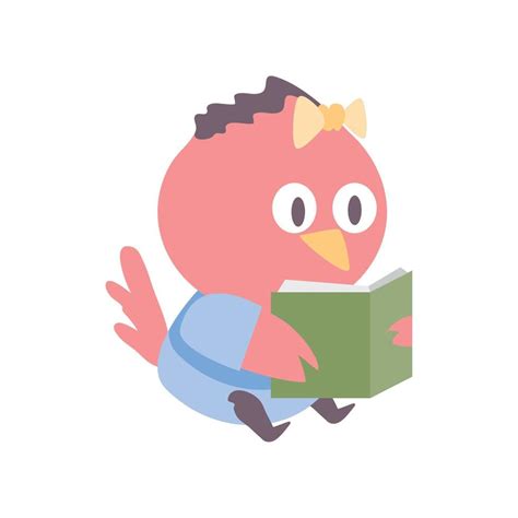 Bird Reading A Book 10419597 Vector Art At Vecteezy