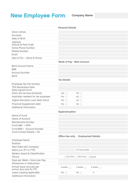 New Employee Form Template Word Letter Words Unleashed Exploring