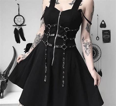 Gothic Vitntage Sexy Woman High Waist Lolita Dress Punk Goth Dark Print