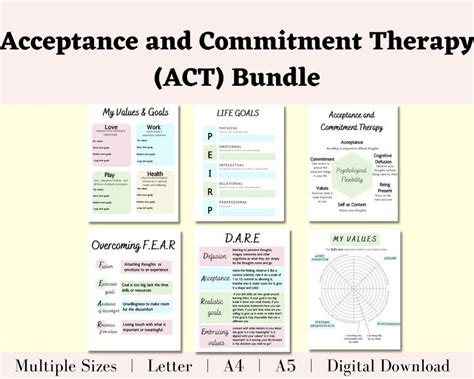 Act Therapy Bundle Acceptance And Commitment Therapy Worksheet