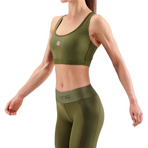 Skins Series 3 Womens Active Bra Khaki Skins Compression Eu