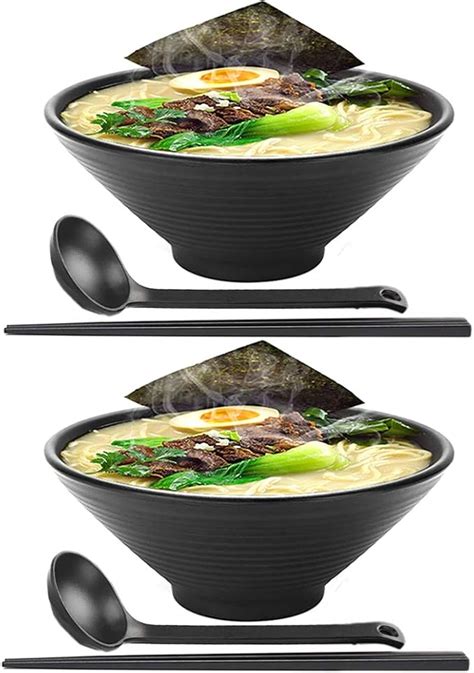 Japanese Ramen Bowls 2 Sets 6 Pieces 42 Oz Melamine Hard Plastic