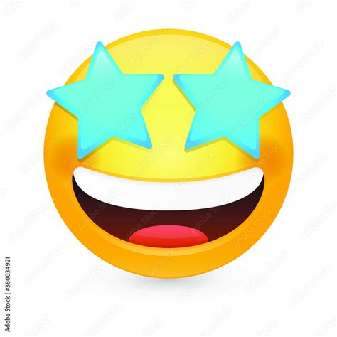 Star Struck Eyes Emoji Vector Art Illustration Design Emoticon