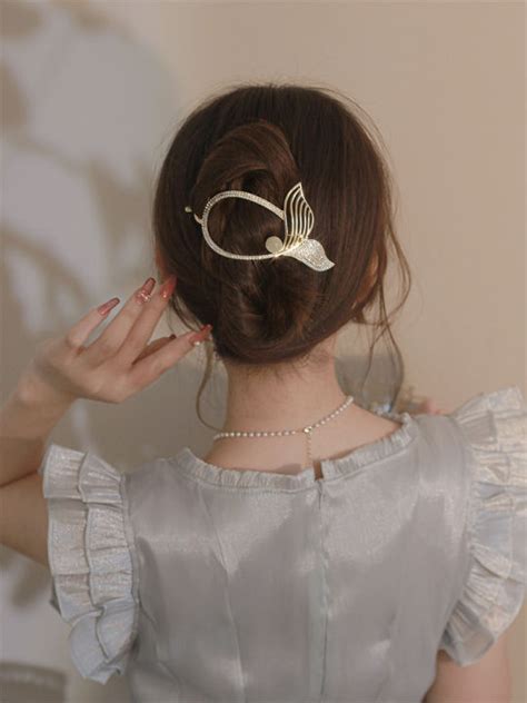 Maidu Jewelry Fishtail Hair Clip For Women Latest Oval Geometry Hairpin