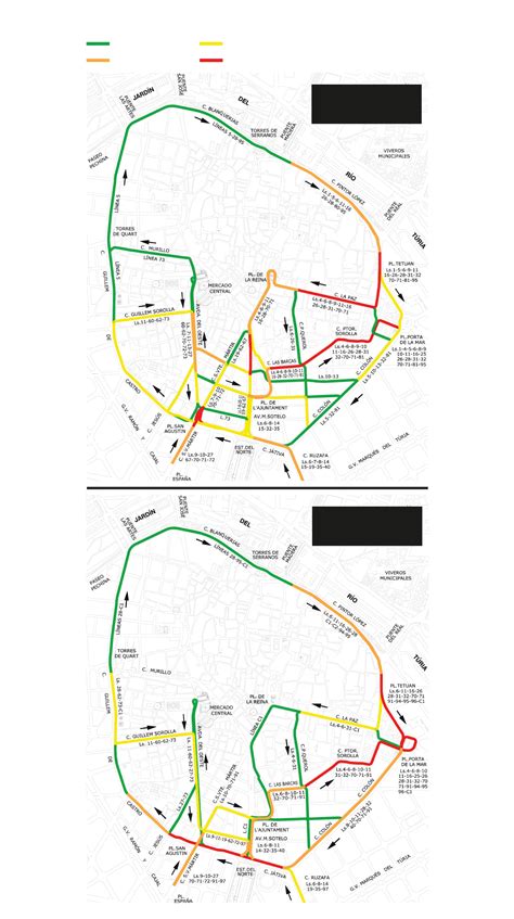 Líneas de la EMT en el centro