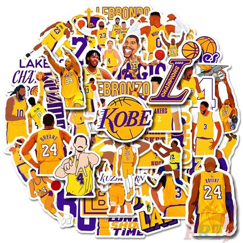 50Pcs Set Los Angeles Lakers NBA Teams Series 02 Stickers