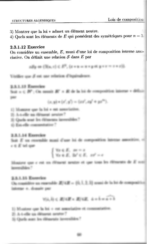 Solution Exercices Structures Algebriques Loi De Composition Studypool