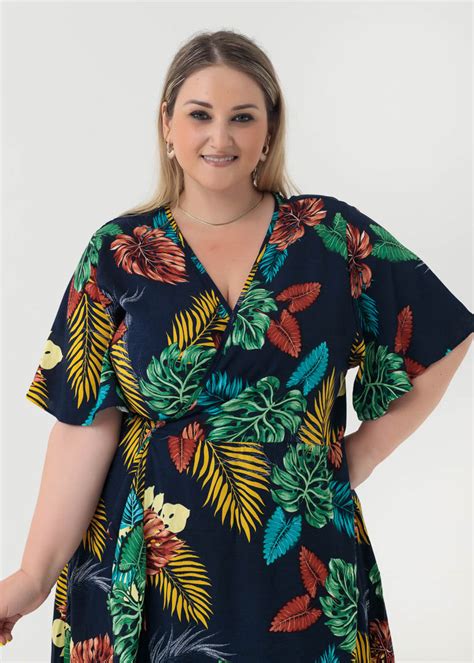 Vestido Transpassado Plus Size Feminino Estilo Pr Prio Moda Feminina