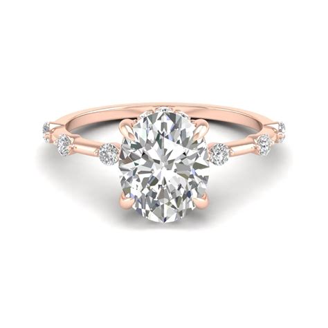 Certified Oval Diamond Engagemment Ring - 18K Gold by ETIKA