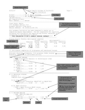 Fillable Online Stmarys Ca Degreeaudit Doc 2001 CT 1120 DEWC Form