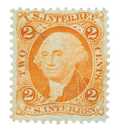 R15d 1862 71 2c Us Internal Revenue Stamp Silk Paper Orange