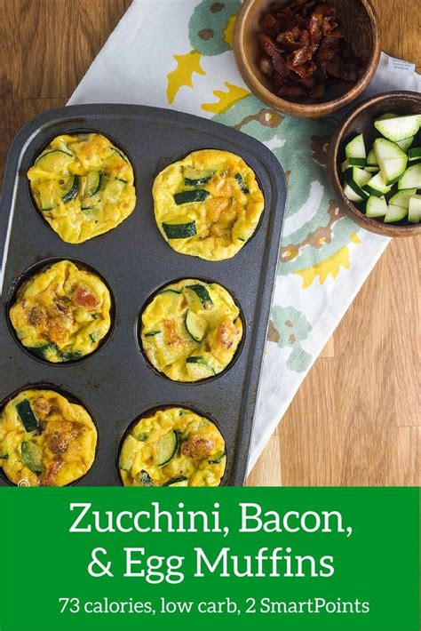 Bacon Zucchini And Cheese Egg Muffins Slender Kitchen Recipe