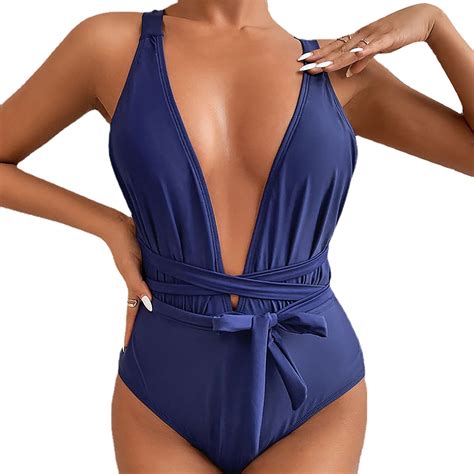 Sonwsong One Piece Swimsuit Women Swimsuit Sexy Hollow Strap Spa