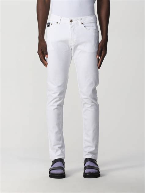 Versace Jeans Couture Jeans In Cotton Denim White Versace Jeans